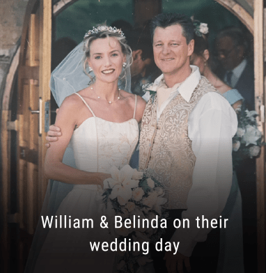 William and Belinda on their wedding day